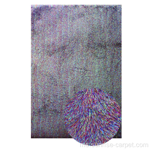 Karpet Shaggy poliester yang nipis dengan longgokan panjang campur warna